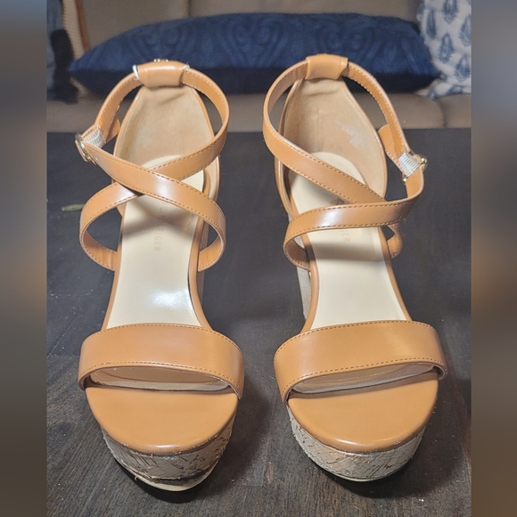 Tommy Hilfiger Shoes - Tommy Hilfiger Brown Wedge Sandals With Cork Platform